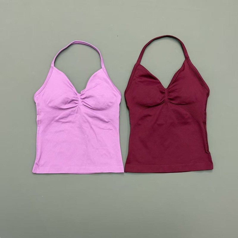 ジム女性用スポーツタンクトップ シームレス ホルターストラッ - Aquatic Gym のレビューと価格