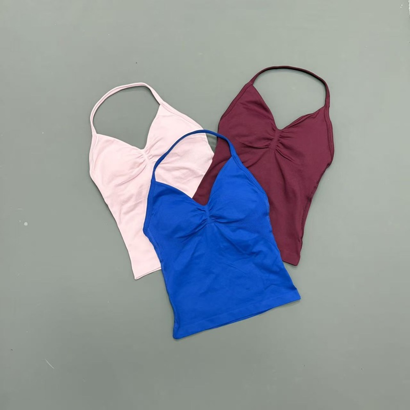 ジム女性用スポーツタンクトップ シームレス ホルターストラッ - Aquatic Gym のレビューと価格